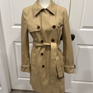J. Crew Beige Double-Breasted Trench Coat